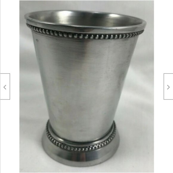 8 oz Metal Bar ware Mint Julep Metal Cup Beaded 4.5" tall - Picture 3 of 6